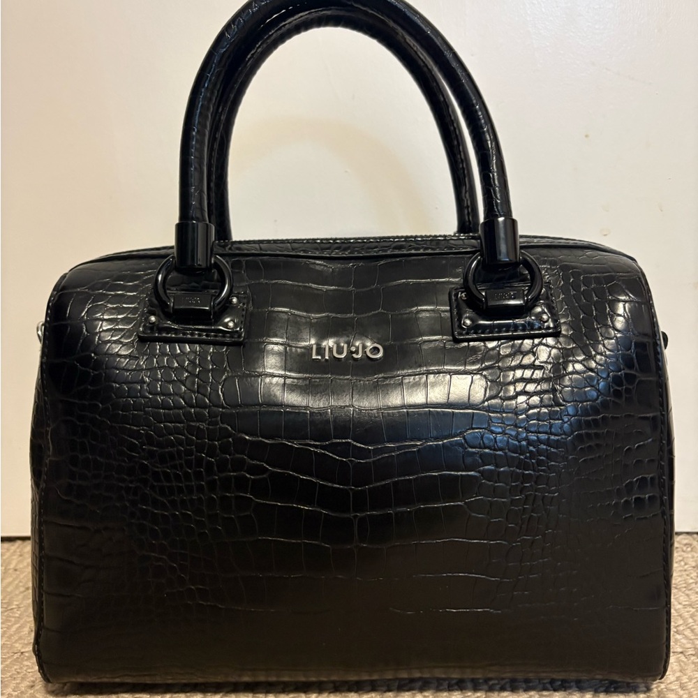 Liu Jo Black Croc-Embossed Handbag